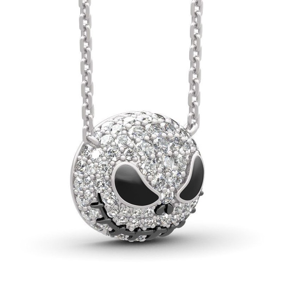 The Nightmare Before Christmas Jack Skeleton Sterling Silver Sapphire Necklace - Picture 4 of 12